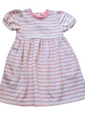 Cat & Jack Girls' Pink & White Striped Dress Size 4T